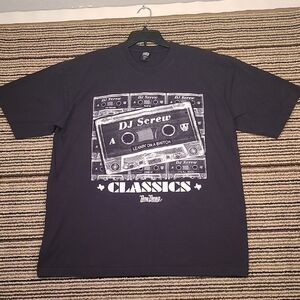 DJ SCREW x Dream USA Black White Cotton 2XL Mens Short Sleeve Shirt‎ Rap Hip Hop